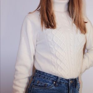 Cashmere Cable-Knit Turtleneck Sweater